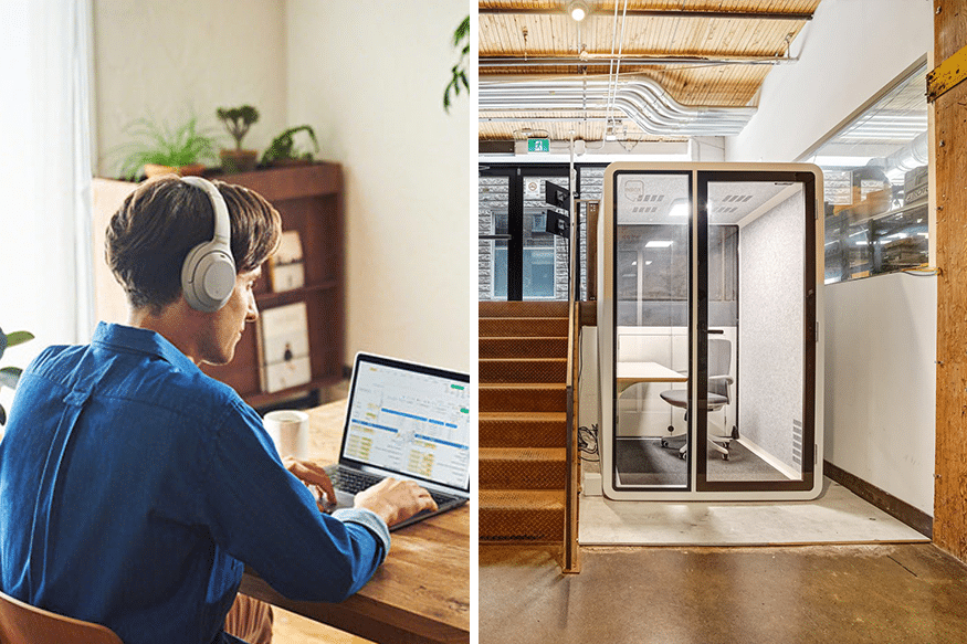 Featured Image from Noise Cancelling Headphones vs. Soundproof Office Pods